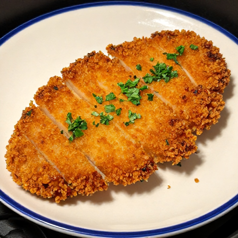 Plated Air Fryer Chicken Cutlets