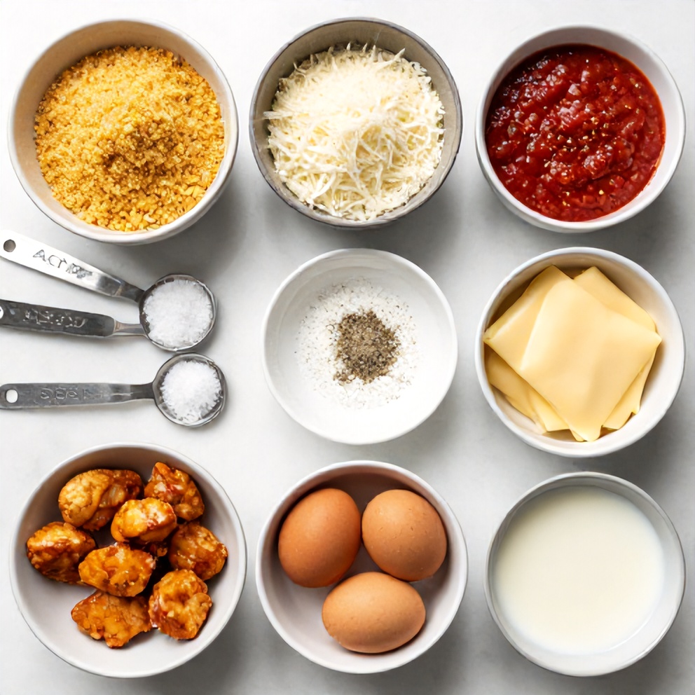 Raw Ingredients for Air Fryer Chicken Parmesan Bites