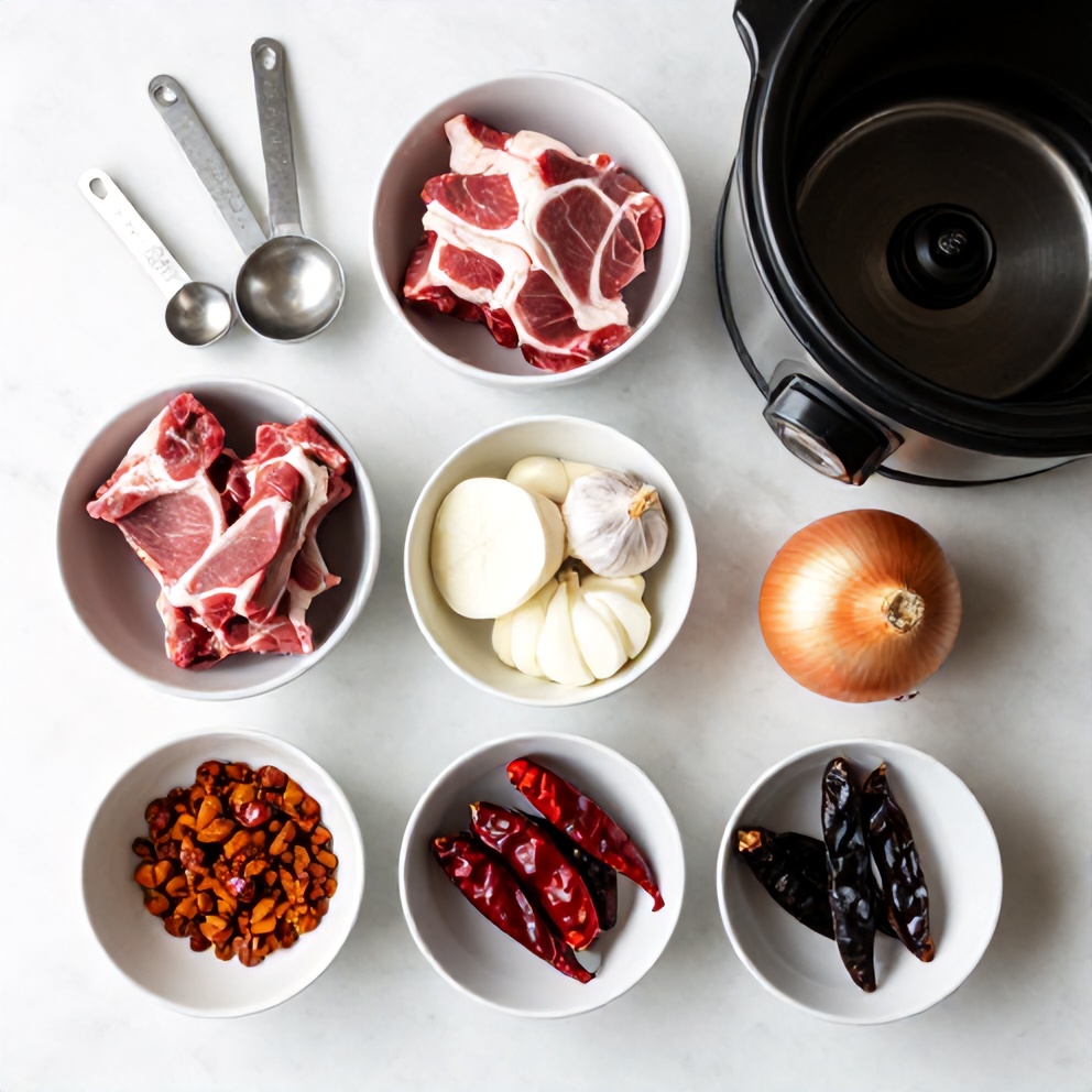 Raw Ingredients for Pot Birria Tacos