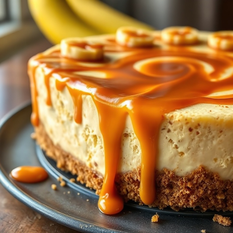 Banana Caramel Nut Cheesecake