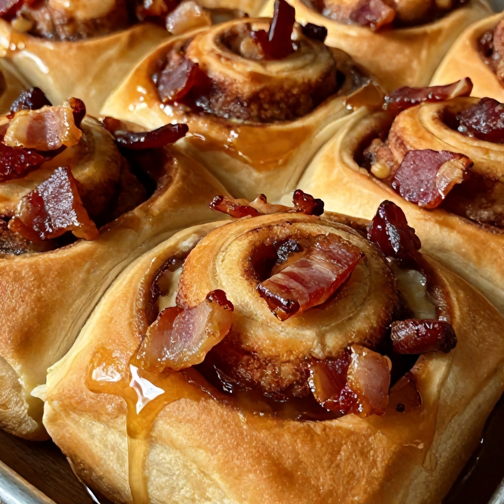 Bourbon Maple Bacon Cinnamon Rolls