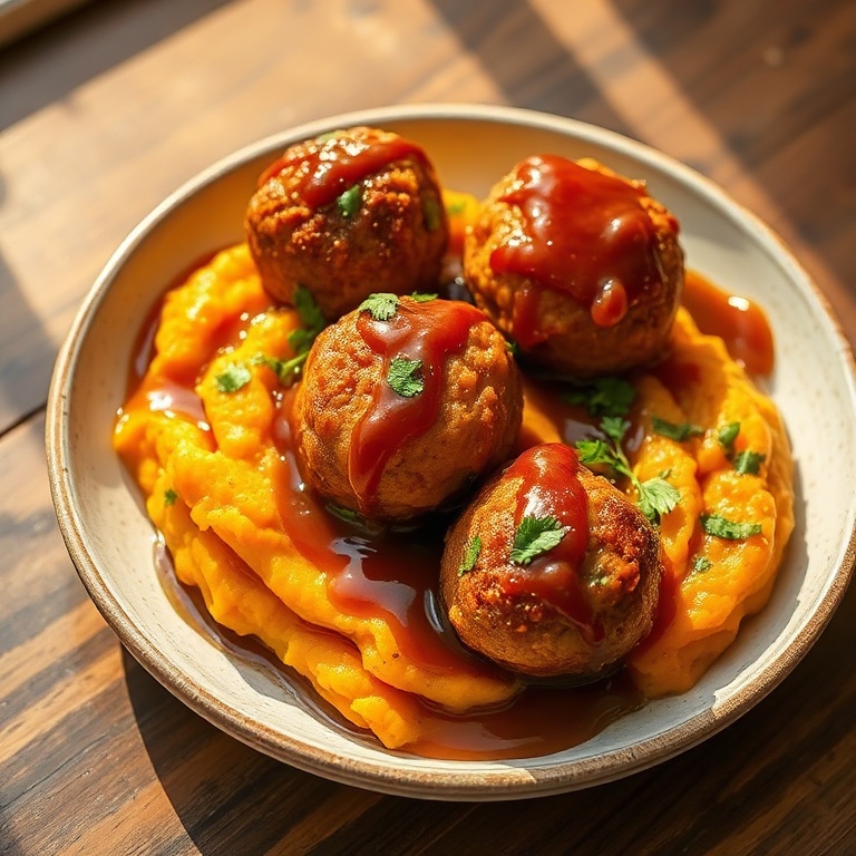Bourbon Maple Pork Meatballs