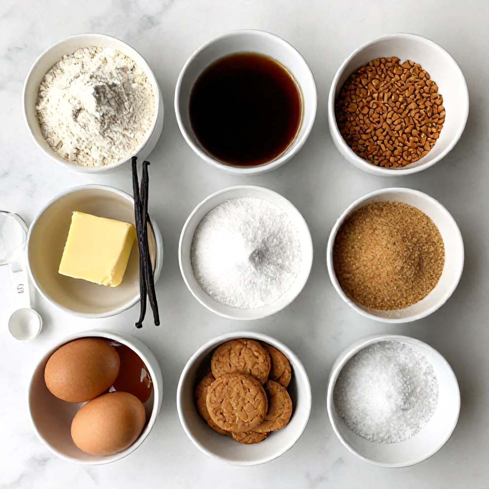 Ingredients for Brown Butter Coffee Toffee Cookies
