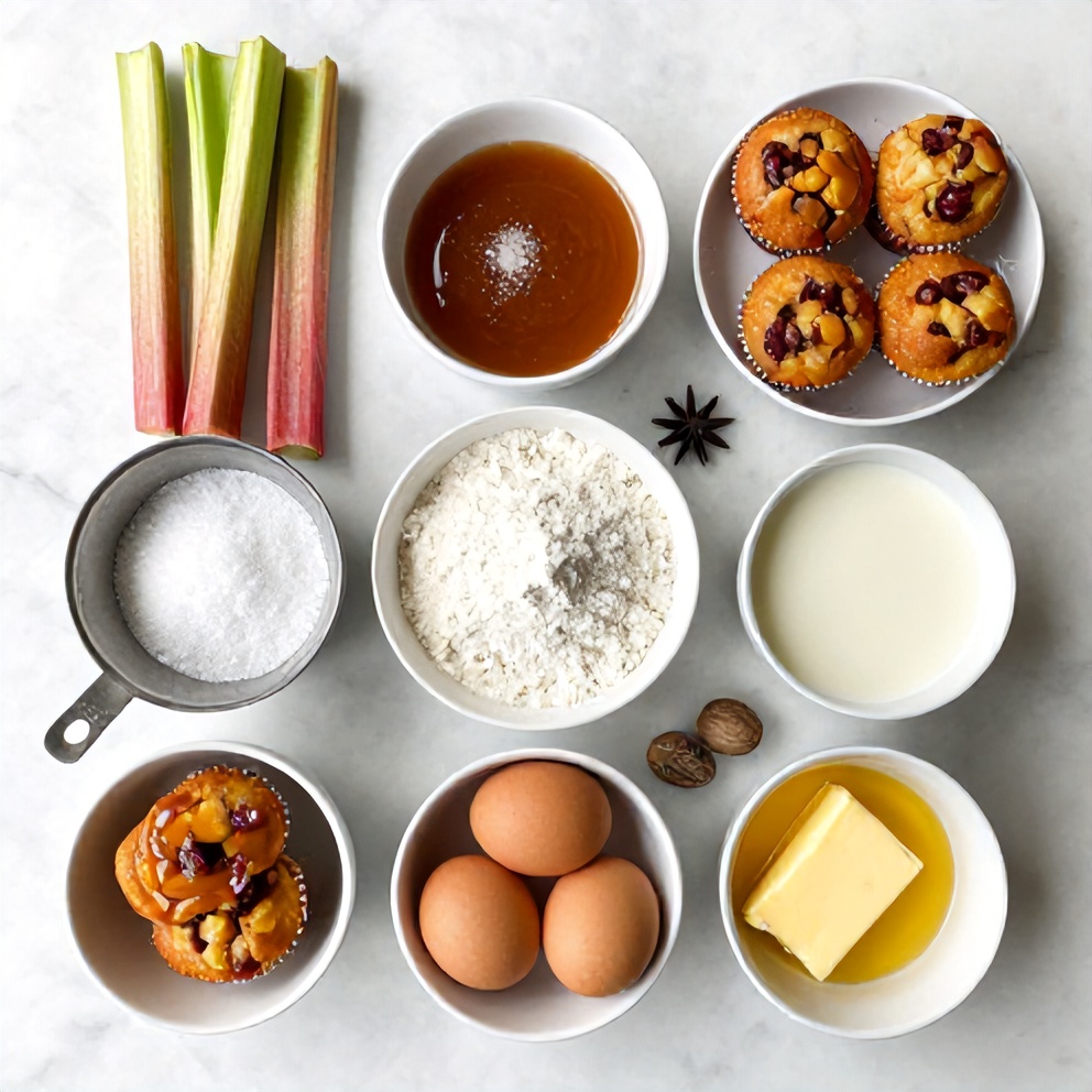 Caramelized Rhubarb Muffins Ingredients