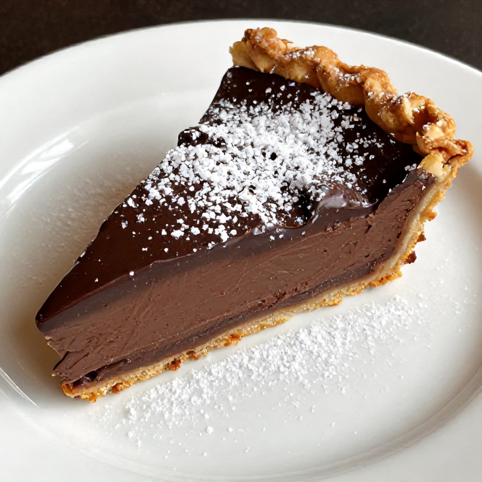 Sliced Boston Cream Pie on a plate