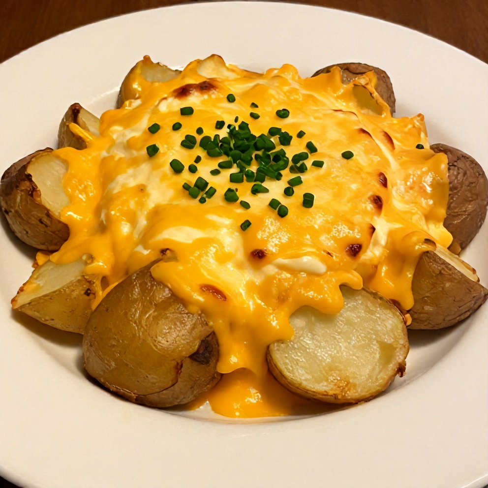 Plated serving of classic scalloped potatoes