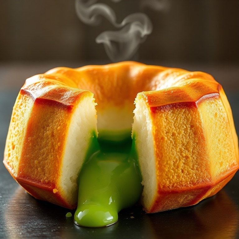 coconut pandan lava cake