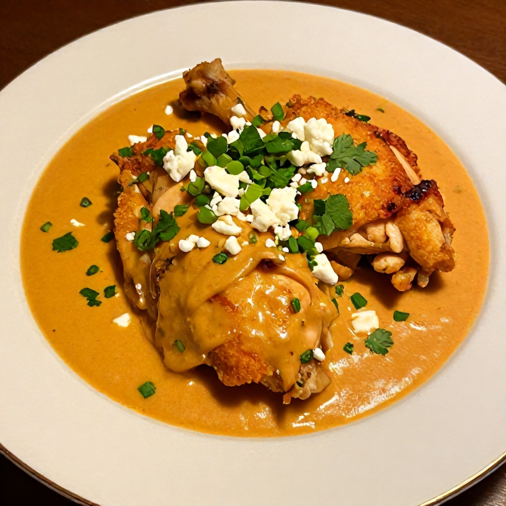 Plated Creamy Ají Amarillo Chicken