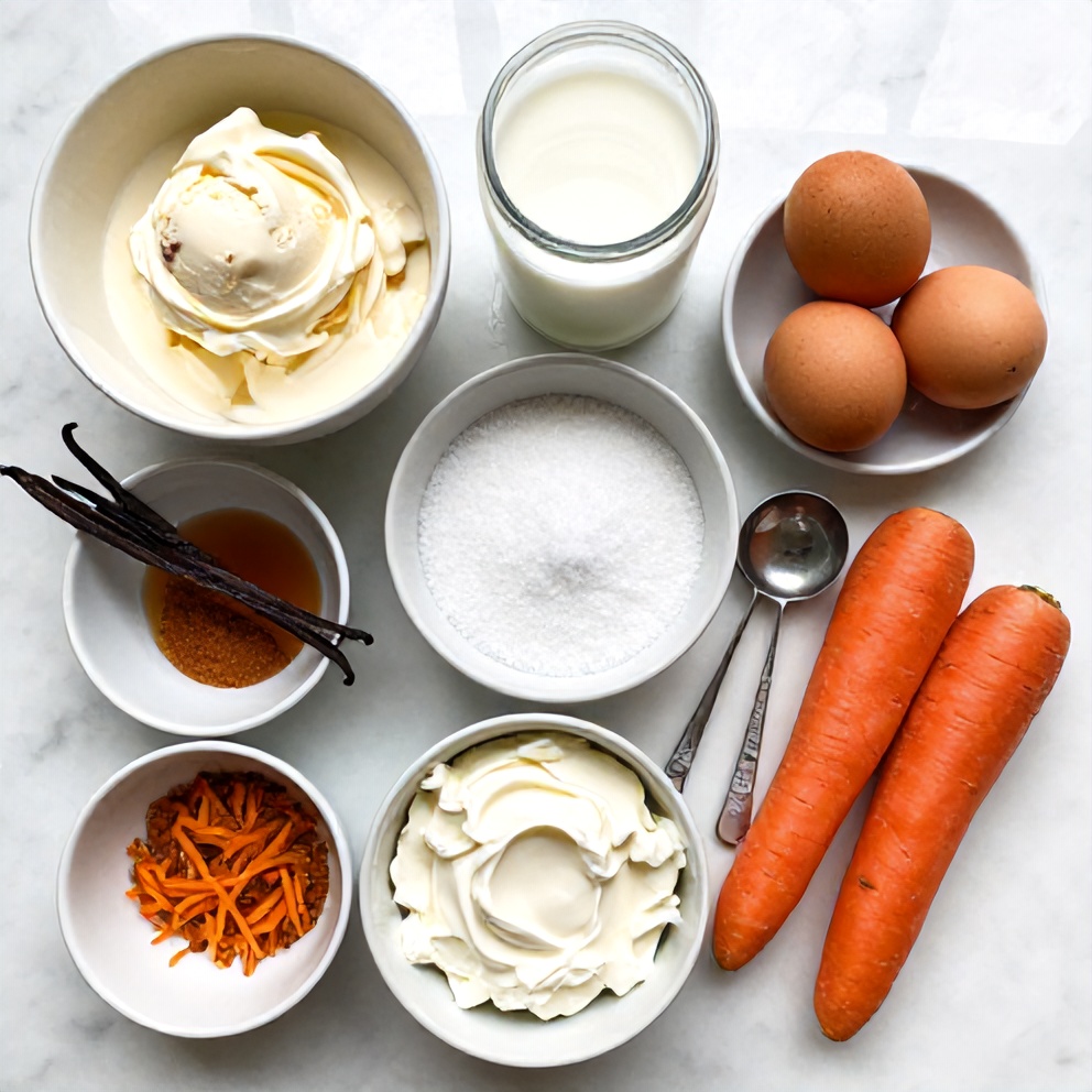 Raw Ingredients for Carrot Cake Ice Cream