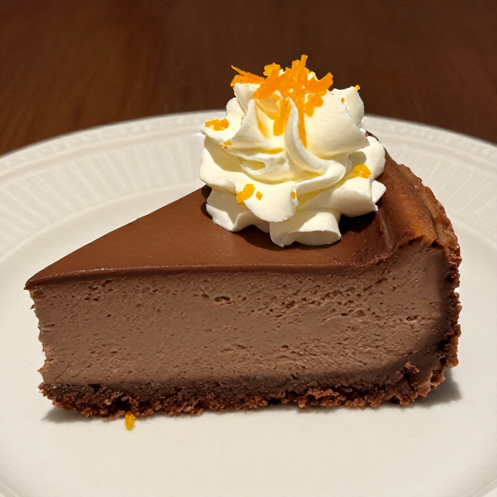 Sliced Chocolate Orange Cheesecake