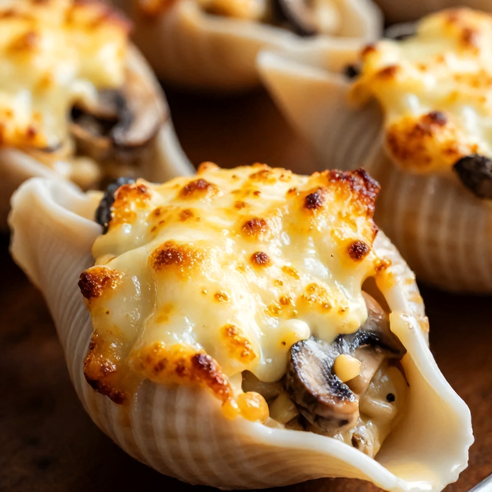 Creamy Garlic Mushroom Stuffed Shells