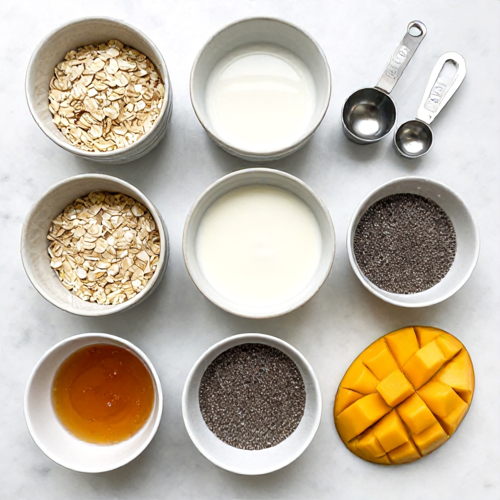 Ingredients for Creamy Pandan Coconut Overnight Oats