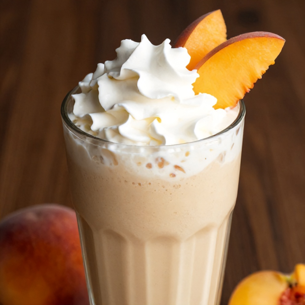 Thick, creamy Peach Protein Shake