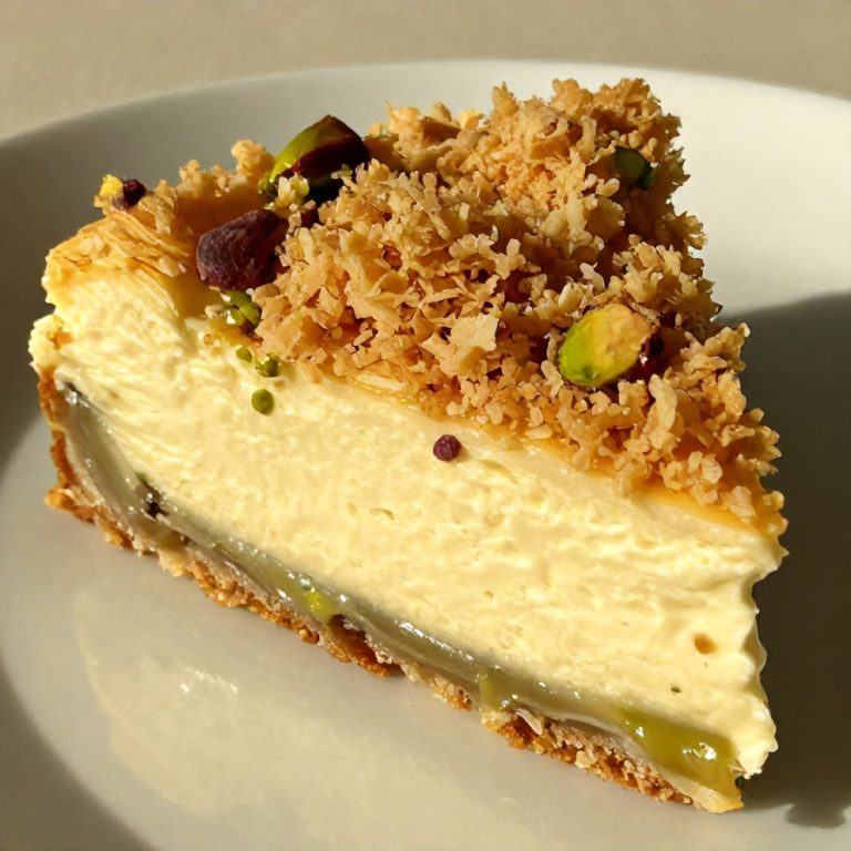 Creamy Pistachio Baklava Cheesecake