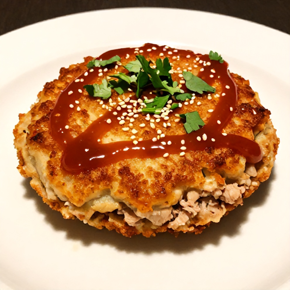 Plated Asian Tuna Cakes with Spicy Sriracha Aioli