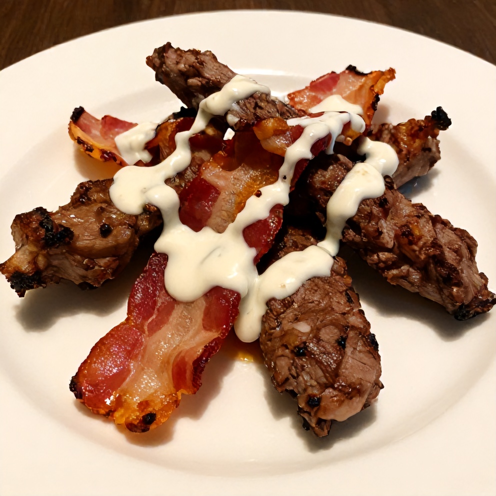 Plated deer tenderloin jalapeño poppers with a side of ranch dressing
