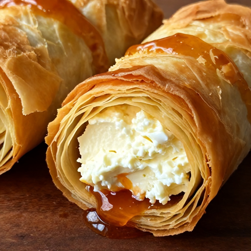 crispy feta phyllo rolls