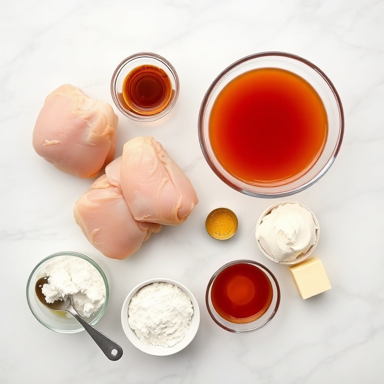 Ingredients for Crispy Hot Honey Fried Chicken