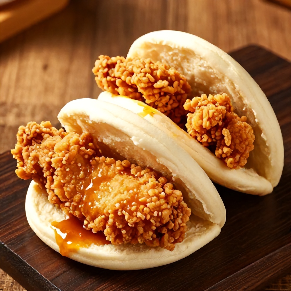 Crispy Sticky Chicken Bao Buns