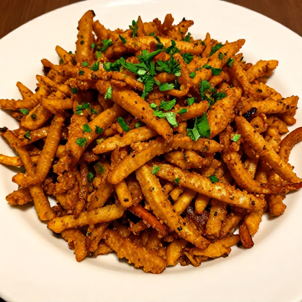 Plated serving of Crispy Sweet and Spicy Pickle Slaw with a fork