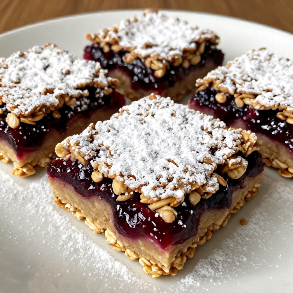 Easy Berry Oat Bars with Raspberry Preserves