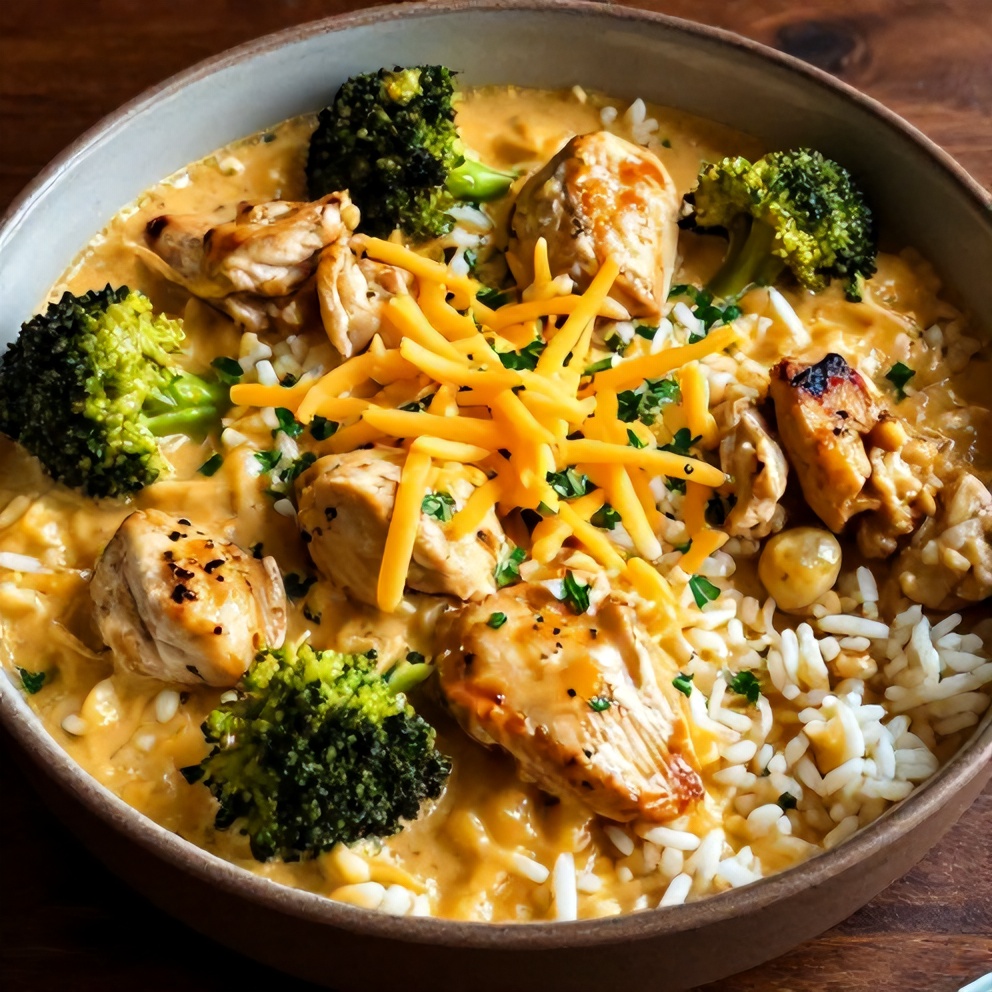 Easy Cheesy Broccoli Chicken and Rice Crockpot Dinner Final