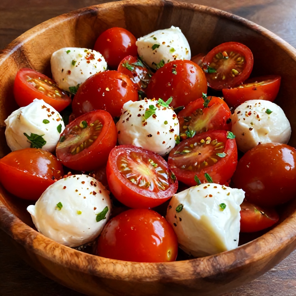 Plated serving of Easy Cherry Tomato Salad
