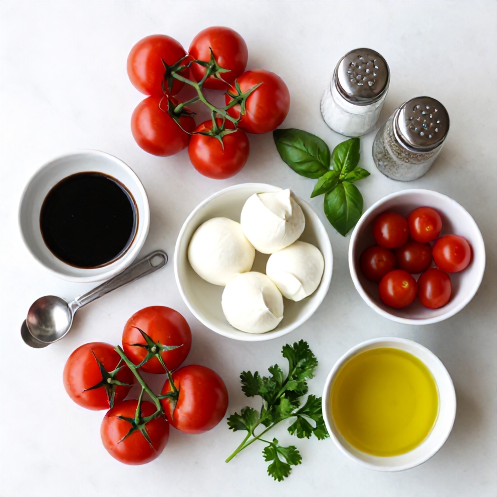 Raw ingredients for Easy Cherry Tomato Salad