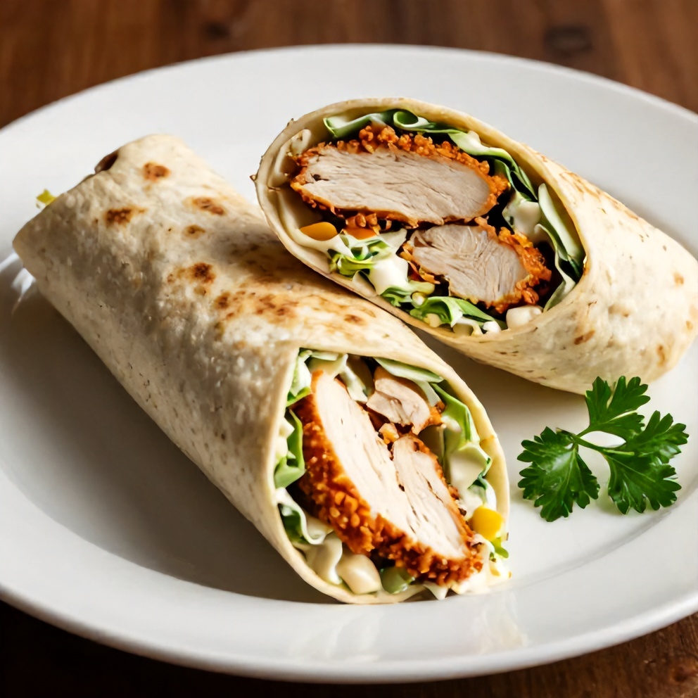 Plated Chicken Caesar Wrap