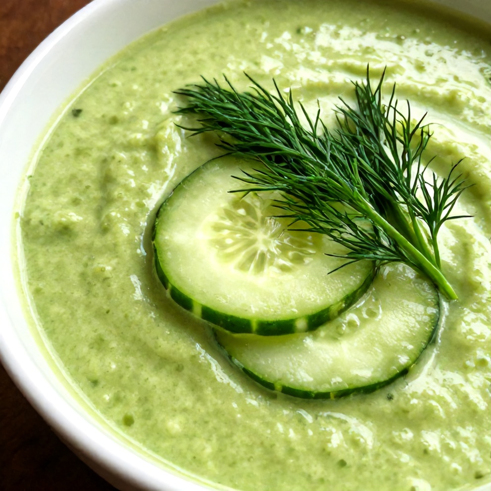 Easy Chilled Cucumber Avocado Soup