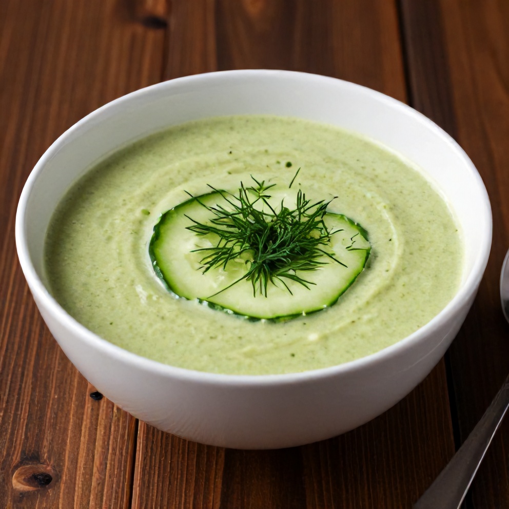Bowls of Chilled Cucumber Avocado Soup