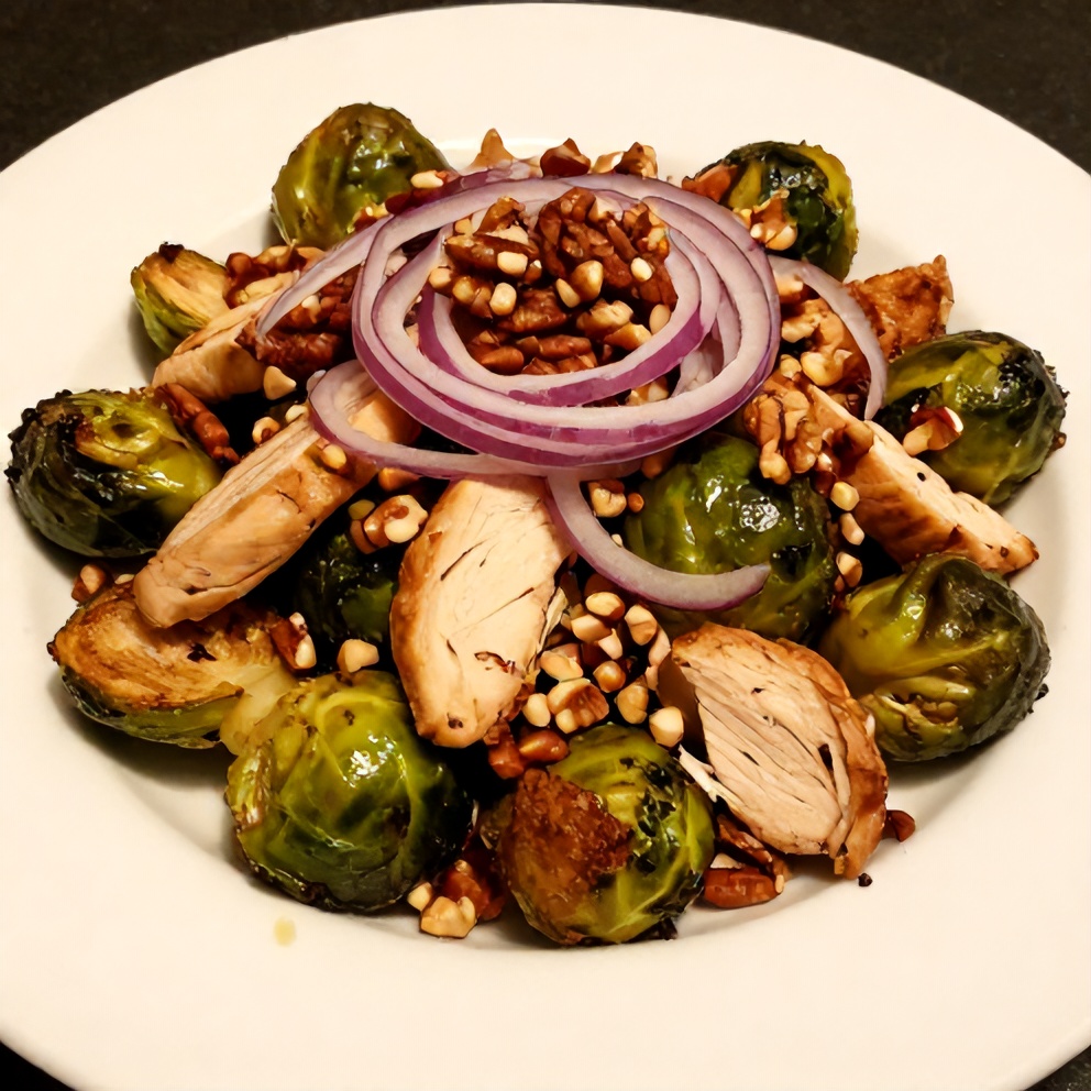 Plated Chicken Brussels Sprout Salad