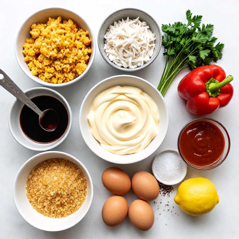 Raw Ingredients for Easy Crab Cakes