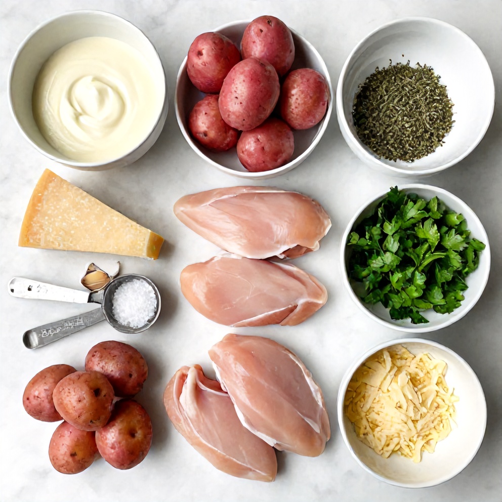 Crockpot Garlic Parmesan Chicken and Potatoes Ingredients