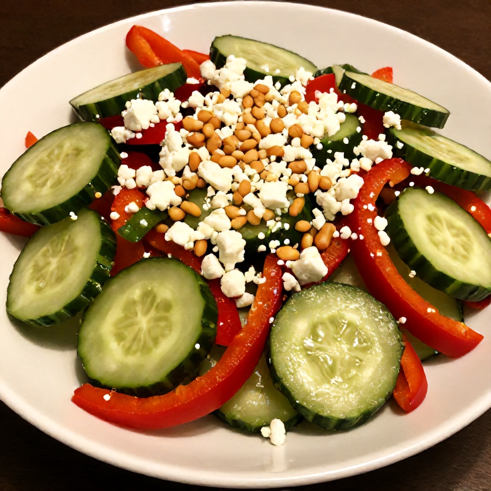 Plated Cucumber Sweet Pepper Salad