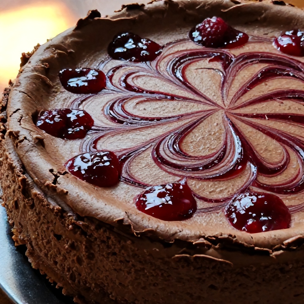 Easy Dark Chocolate Raspberry Cheesecake