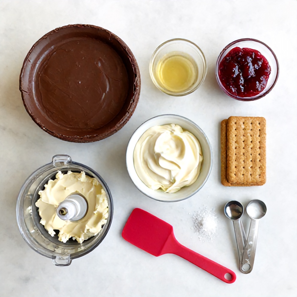 Dark Chocolate Raspberry Cheesecake Ingredients