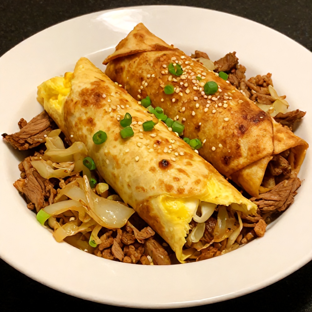 Finished Easy Egg Roll in a Bowl with Ground Turkey and Cabbage