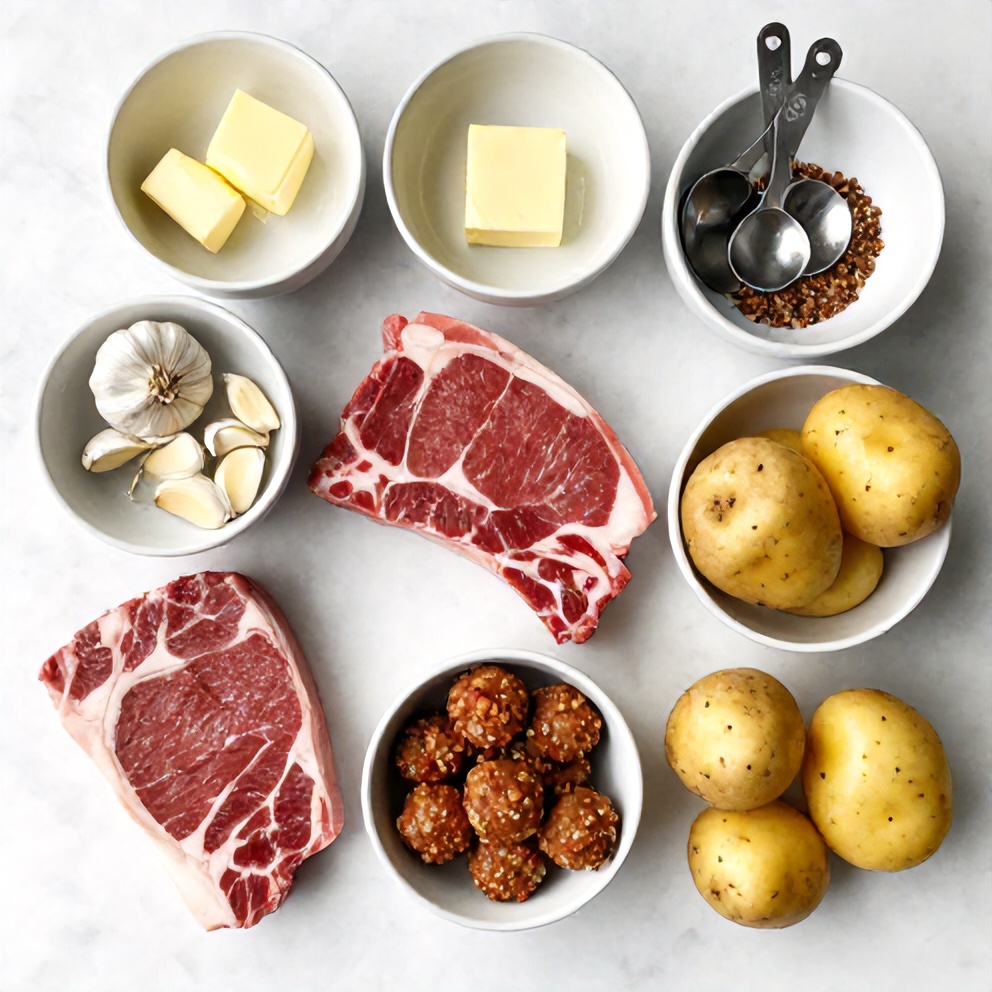 Ingredients for Garlic Butter Steak Bites