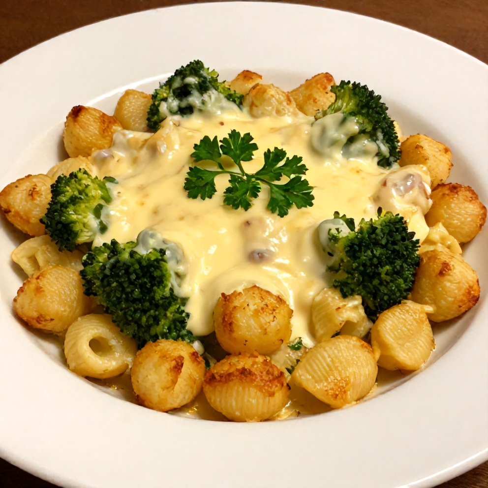 Gnocchi and broccoli bake served on a plate