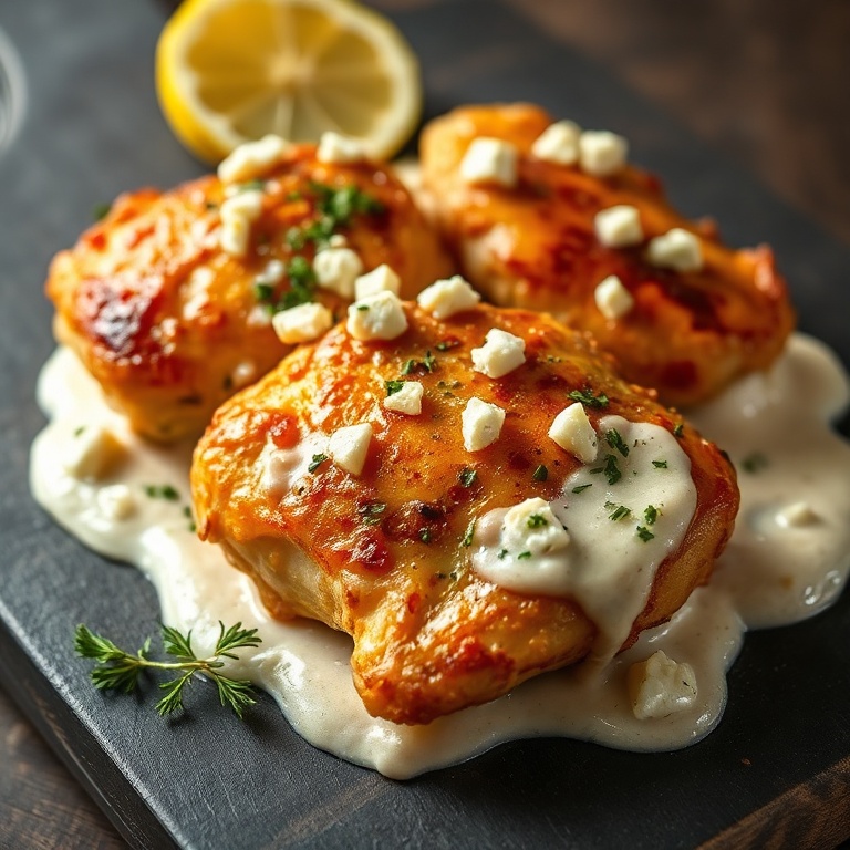 Easy Greek Chicken with Lemon and Feta
