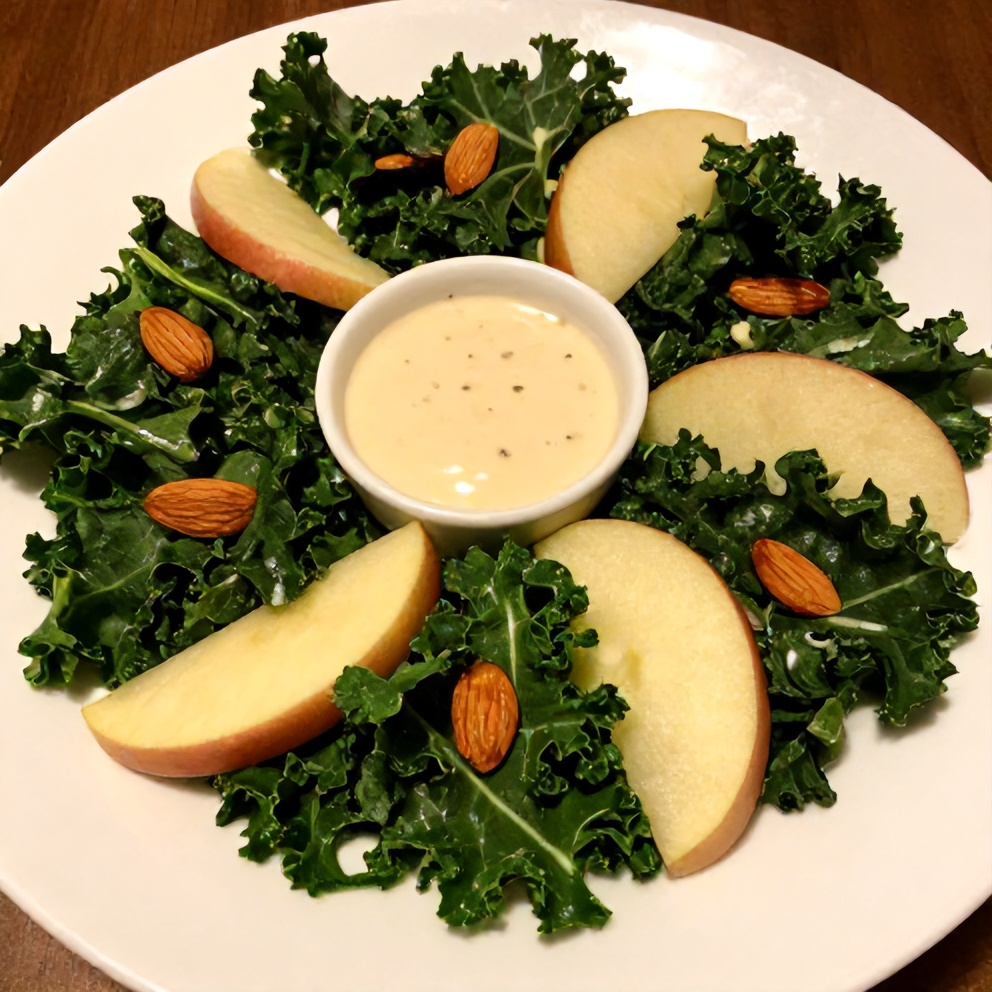 Kale Apple Salad with Lemon Tahini Dressing
