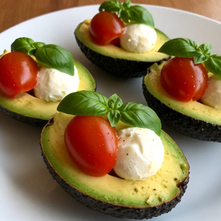 Keto Caprese Stuffed Avocado Bites