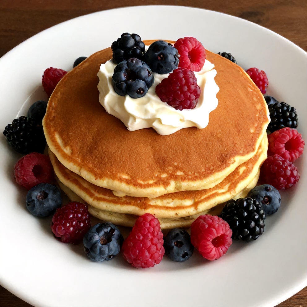 Keto Coconut Flour Pancakes with Berries