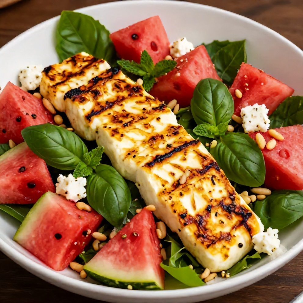 Keto Grilled Halloumi and Watermelon Salad