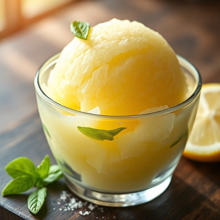 easy lemon basil sorbet