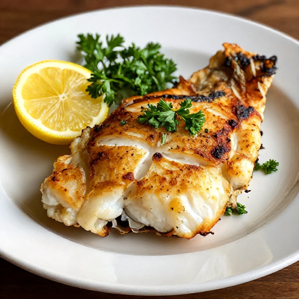 Plated Mediterranean Baked Cod with Lemon