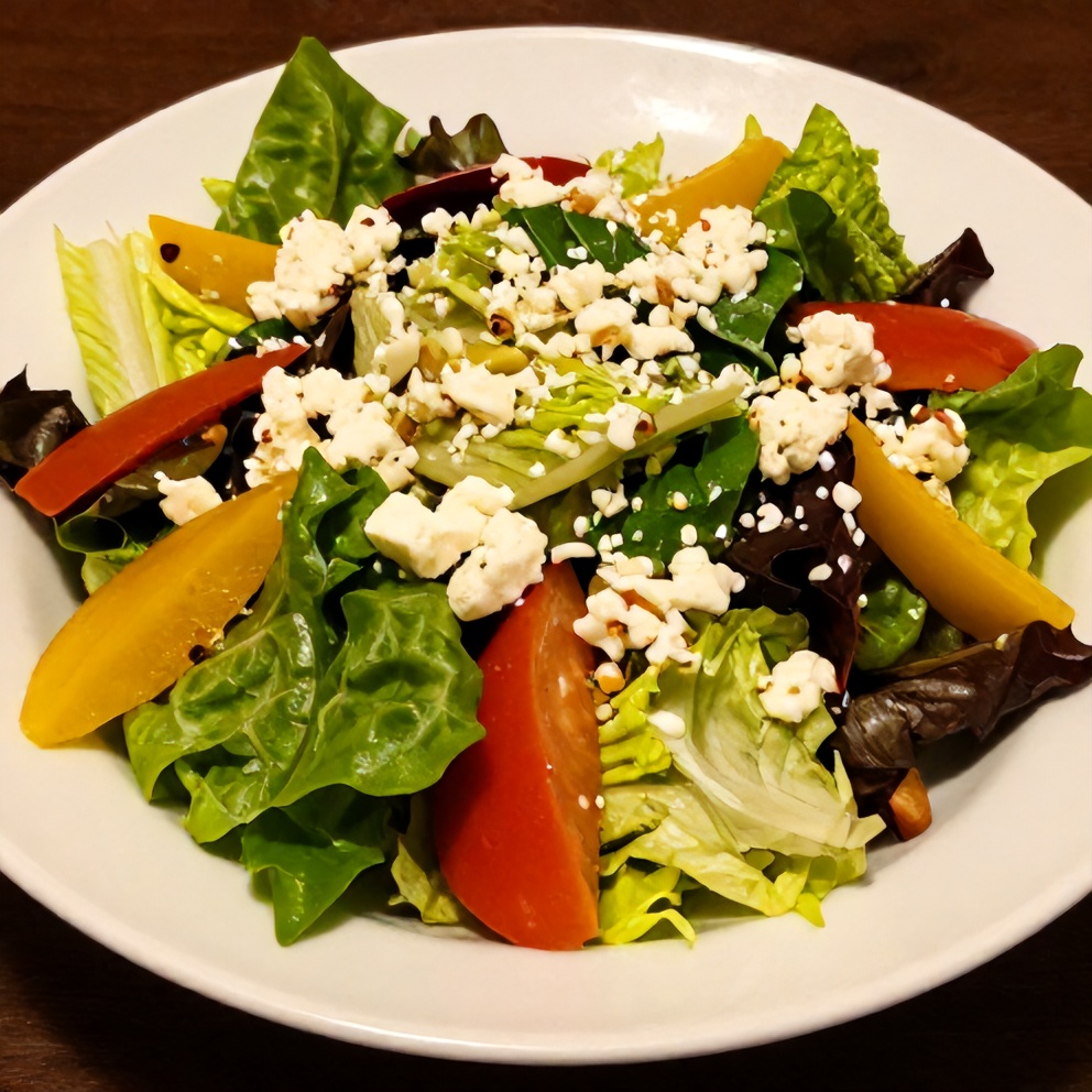 Mediterranean side salad plated