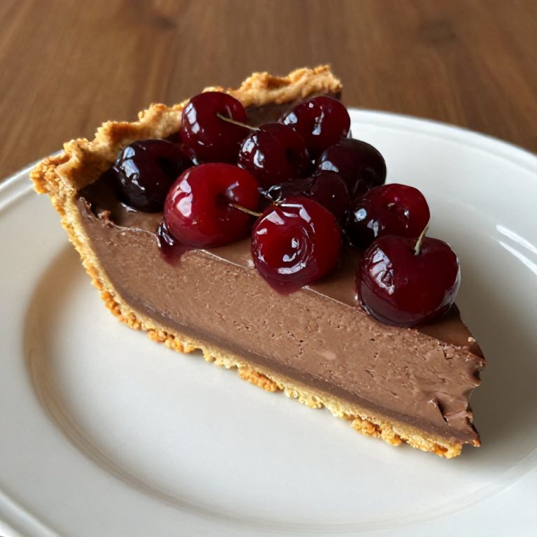 Easy No-Bake Chocolate Cherry Cream Pie