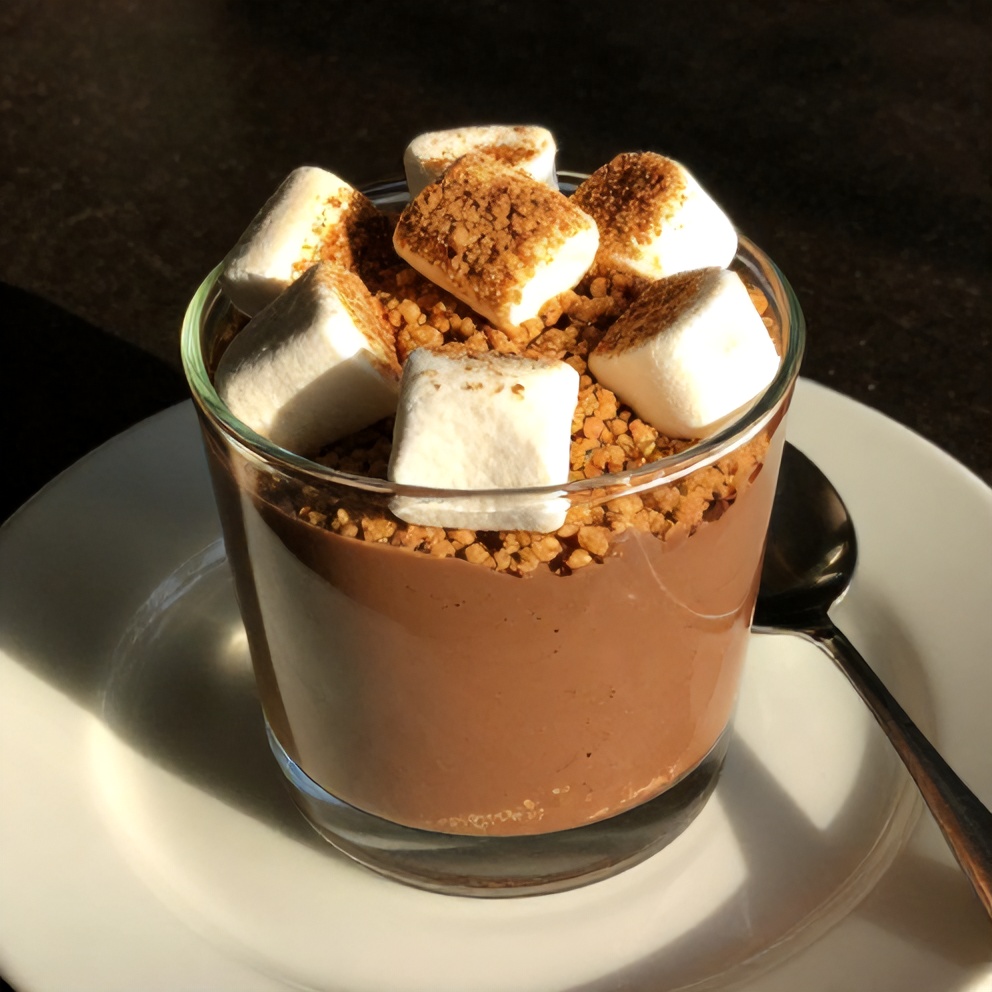 No Bake S’mores Pudding Cups ready to serve
